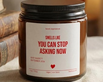 Custom Pregnancy Announcement Candle, Funny Baby Reveal Soy Candle