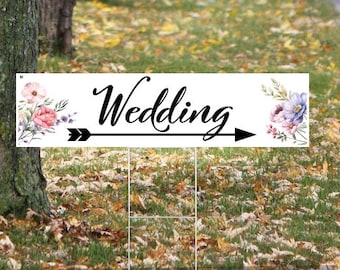 Wedding Sign Riders Directional Lawn Signs, Double-Sided, 24" x 6"