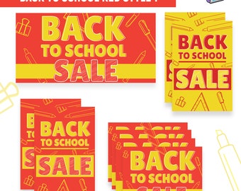 Promote your Small business sales for the Holidays.  Advertising Kit: Back to School. Indoor and outdoor products. Banners, clings and more.
