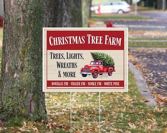 Double-Sided Christmas Tree and Light installation lawn signs. Customizable , pick your quantity.