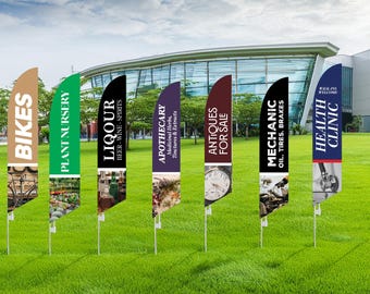 Windfeather Flag,  Feather Banner Sign, Outdoor Advertising Swooper Flag with Ground Stake for retail Businesses.