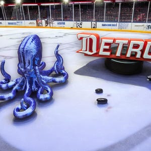 Letras 3D de Detroit Hockey Fan: Al el Pulpo, decoración deportiva, Red Wings