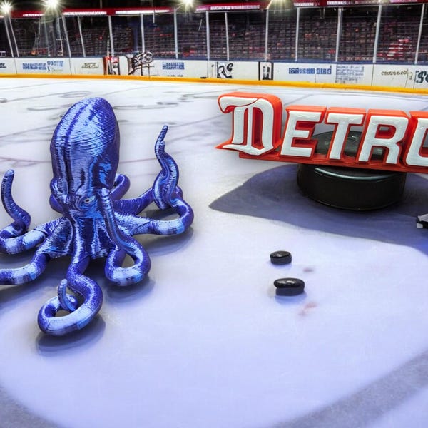 Letras 3D de Detroit Hockey Fan: Al el Pulpo, decoración deportiva, Red Wings