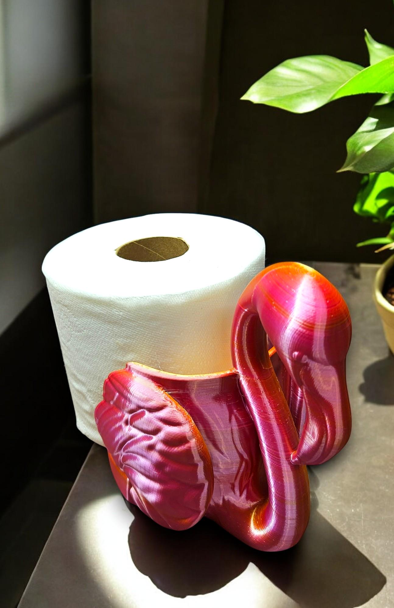 Tropical Flamingo Bathroom Decor - Unique Toilet Paper Roll Holder