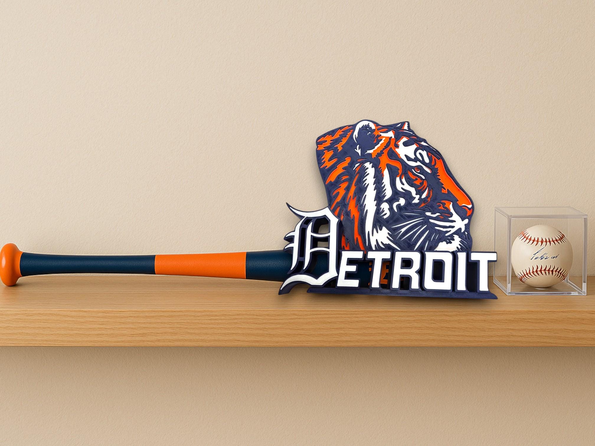 Detroit 3D Printed Tiger Face & “detroit” Letter Sculpture