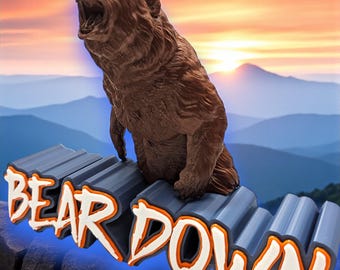 Estatua de Bear Down impresa en 3D: Decoración para la cueva del hombre deportista de Chicago