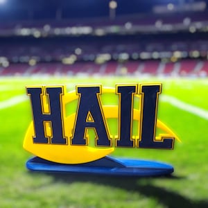 Michigan Maize and Blue "HAIL" 3D Sculpture: Unique Fan Gift