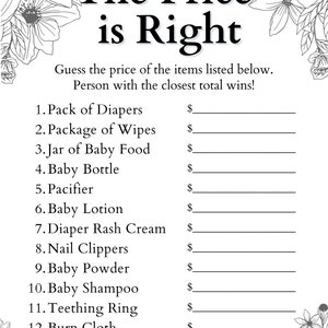 Printable Gender Neutral Baby Shower Games Bundle, Flower Baby Shower ...