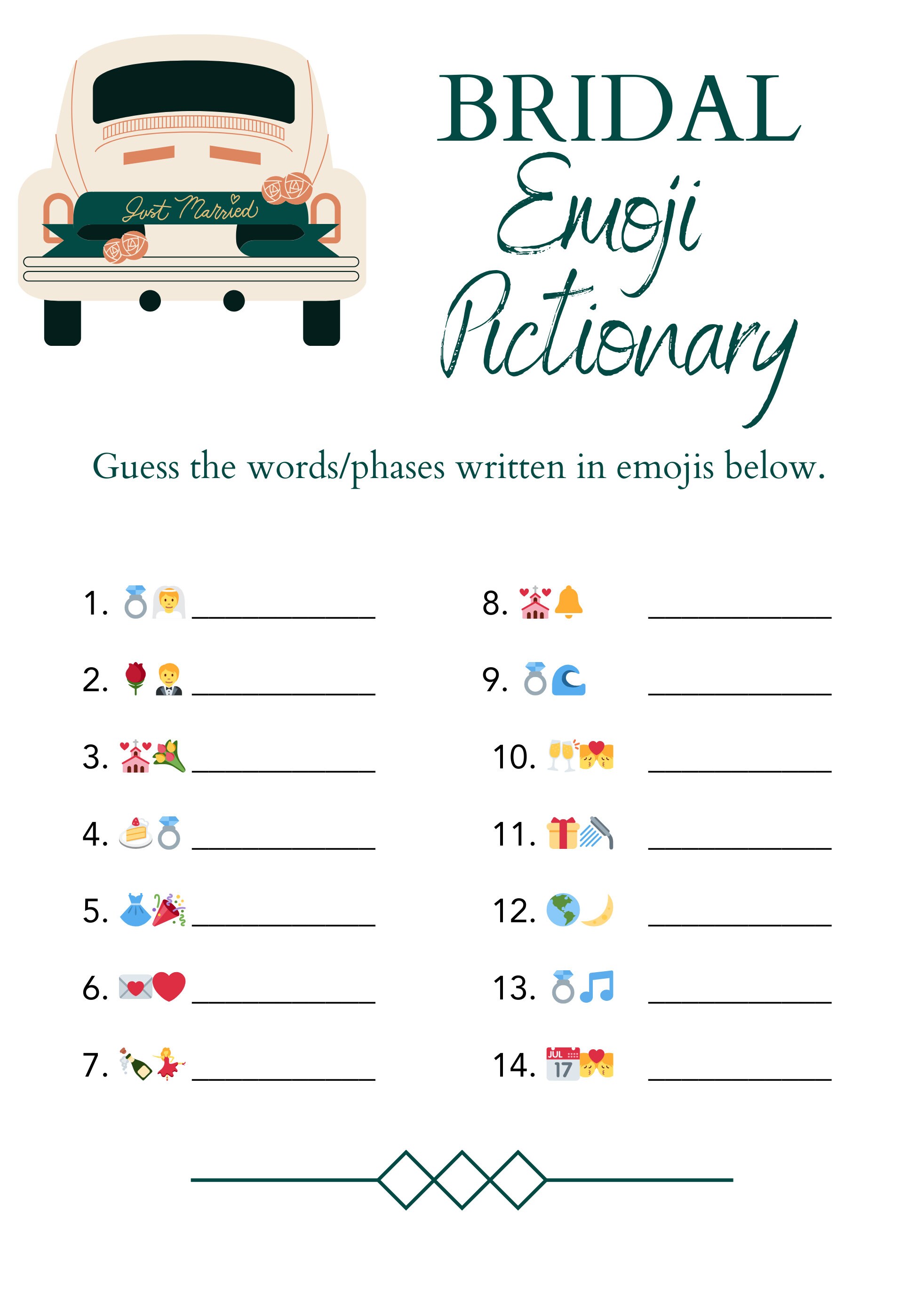 Classic Bridal Shower Games Bundle, Printable Wedding Shower Games ...