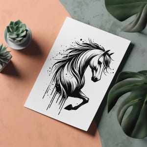 Conception de vecteur de cheval cabré ; Fichiers SVG, PNG et JPEG inclus. Il s'agit d'un téléchargement numérique, aucun produit physique ne sera expédié.