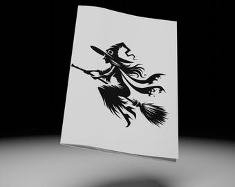 Witch Vector Art: SVG, PNG, JPEG Files (Digital Download)