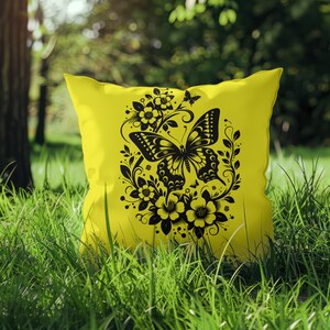 Schmetterling und Blumenranke Vektor Design SVG, PNG und JPEG Datei enthalten Es ist ein digitaler Download, kein physisches Produkt wird versendet.