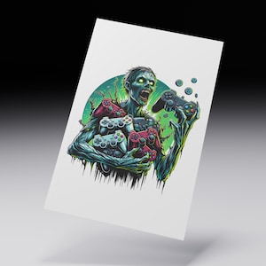 Zombie Gamer Clipart: PNG & JPEG Files (Digital Download)