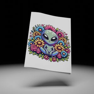 Images clipart extraterrestre groovy : fichiers PNG et JPEG inclus. Il s'agit d'un téléchargement numérique, aucun produit physique ne sera expédié.