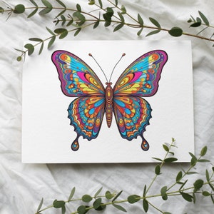 Colorful But Beautiful Butterfly Clipart: PNG and JPEG File Included. It is a digital download no physical product will be shipped.