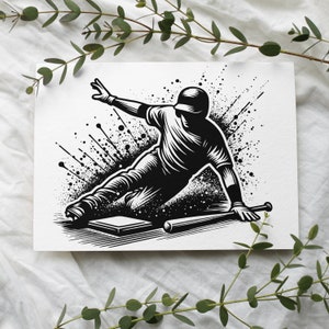 Baseballspieler, die in Home Vektor-Design SVG, PNG und JPEG-Datei inklusive Es ist ein digitaler Download kein physisches Produkt wird versendet