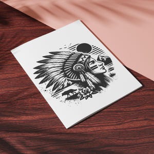 Indian Warrior Sunset Vector Design SVG, PNG and JPEG File Included it is a digital download no physical product will be shipped