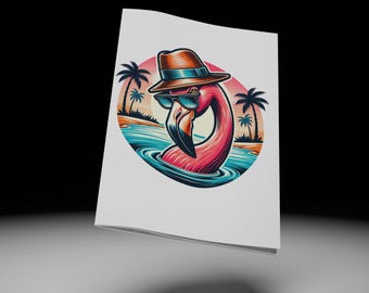 Flamingo PNG Clipart: Transparent Background (Digital Download)
