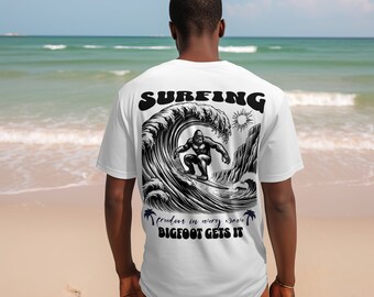 Surfing Bigfoot Design: PNG & JPEG File (Digital Download)