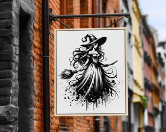 Halloween Witch Vector Art: SVG, PNG, JPEG (Digital Download)