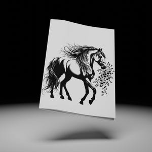 Conception vectorielle de cheval et de fleurs ; Fichiers SVG, PNG et JPEG inclus. Il s'agit d'un téléchargement numérique, aucun produit physique ne sera expédié.