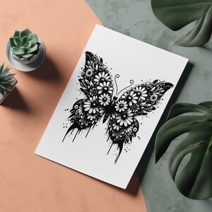 Schmetterlingsflügel und Blumen Vektor-Design. SVG, PNG und JPEG Vektordesign. Es ist ein digitaler Download, es wird kein physisches Produkt versendet