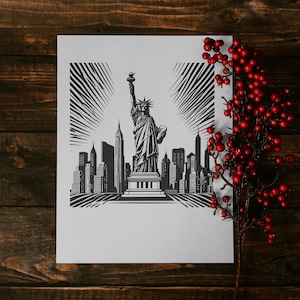Download digital vetorial da Estátua da Liberdade: arquivo SVG, PNG e JPEG incluído. É um download digital. Nenhum produto físico será enviado.