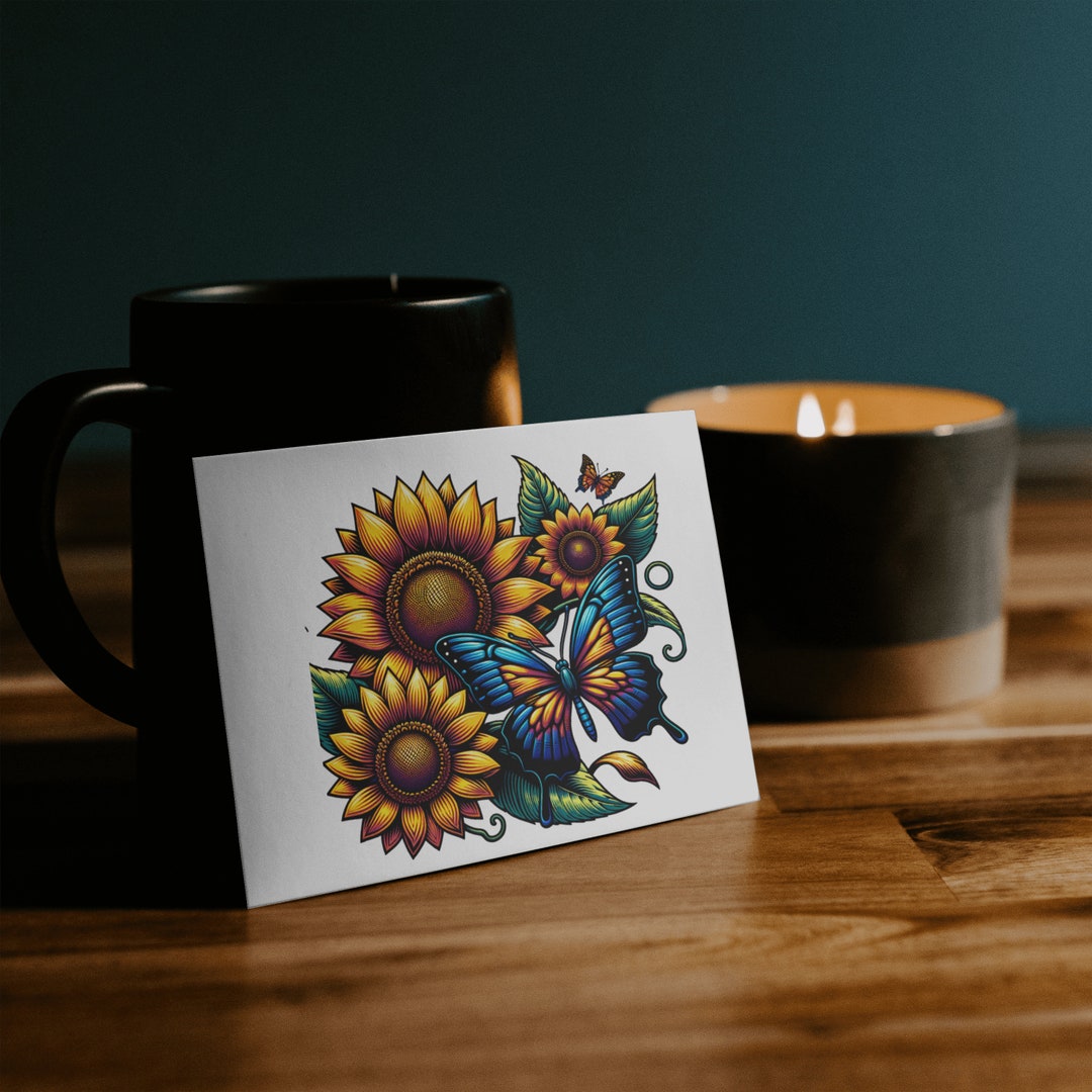 Butterfly Sunflower Clip Art: SVG, PNG, JPEG (digital Download) - Etsy