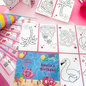 Flamingo Pool Party Cake Topper: Splish Splash Summer Decoration