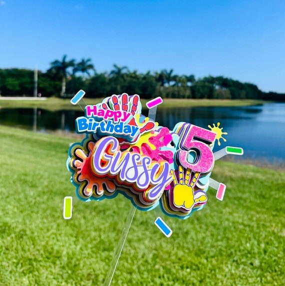 Hi Five Cake Topper | Hi Five Birthday Decorations | Hi Five Party Centerpieces, fifth birthday Favor Boxes| Fun Hi Five Party Supplies