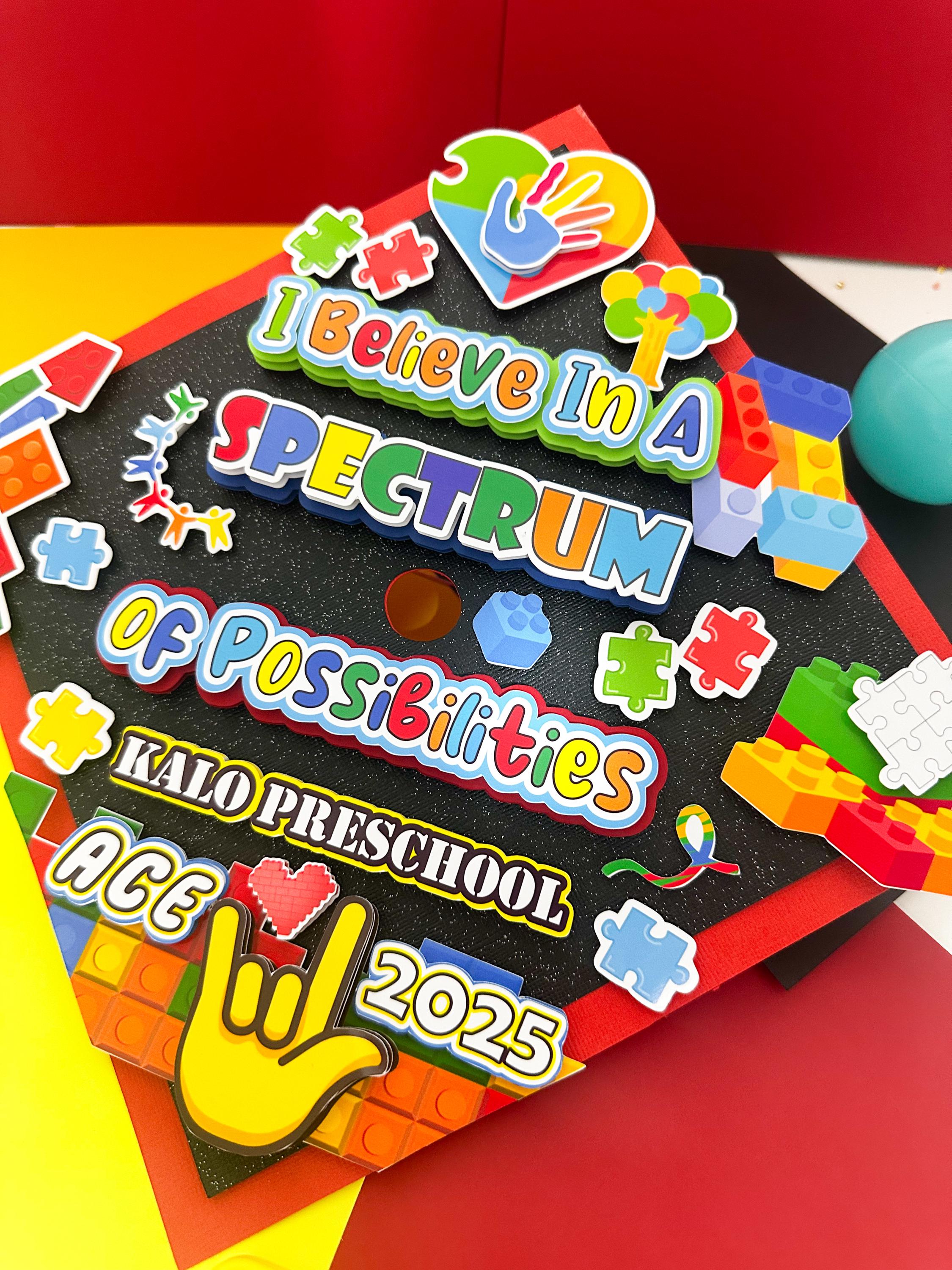 Autism Graduation Cap | Custom Graduation Cap Topper | Autism Awareness ...