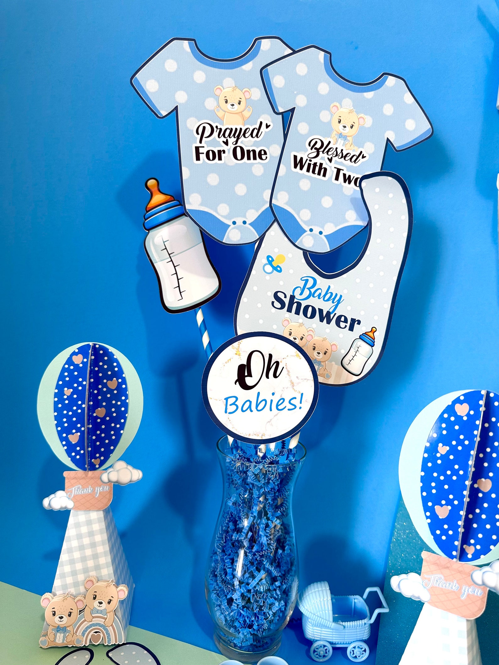 Baby Shower Centerpiece Baby Shower for Twins Baby Shower Etsy