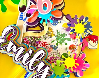 Paint Party Cake Topper: Art Splatter Decorations