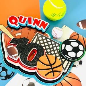 Sport Geburtstag Cake Topper: 3D Buchstaben Party Dekoration