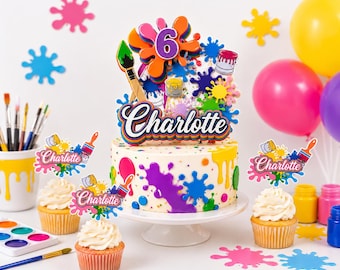 Paint Party Cake Topper: Art Splatter Decorations