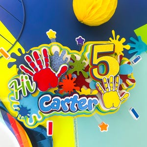 Hi five Cake topper,HI five Birthday Decoration, Hi five centerpieces,Hi five favor boxes, Hi five plates, Hi five cups, Hi five decorations