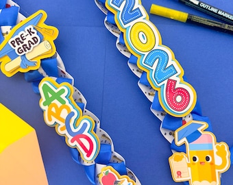 Dekorierte Abschluss Lei, Kinder Abschluss Lei, Kindergarten Abschluss Lei, Kinder Band Lei, Kindergarten Abschluss Geschenk, Pre K Abschluss Lei