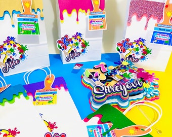 Paint Party Kuchenstecker: Splatter Art-Motiv