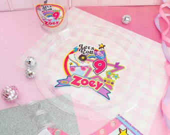 Roller skater plates, Roller skater centerpiece cups, Roller skate decoration, Skate cake party, Roller skate birthday, Skating birthday