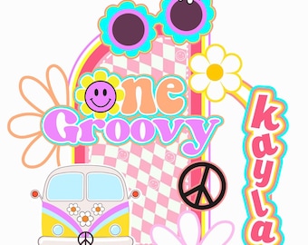 Decorazione per torta Groovy Girl: decorazione per feste di compleanno con lettere 3D
