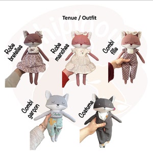 Customizable Fox Wolf Plush Doll rag doll image 3