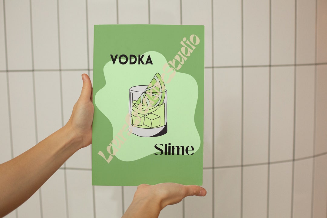 Vodka Slime Cocktail Poster Digital Print Bar and Kitchen Etsy