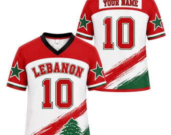 Lebanon Soccer Jersey, Personalized Football Shirt, Custom Name Gift