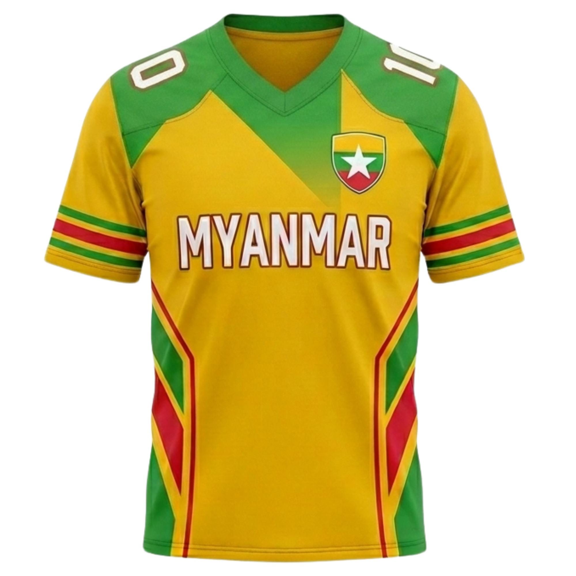 Custom Myanmar Soccer Jersey, Personalized Name Number Fan Shirt