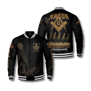 Personalized Masonic Varsity Jacket – Custom Lodge Name No. & Your Name | Square