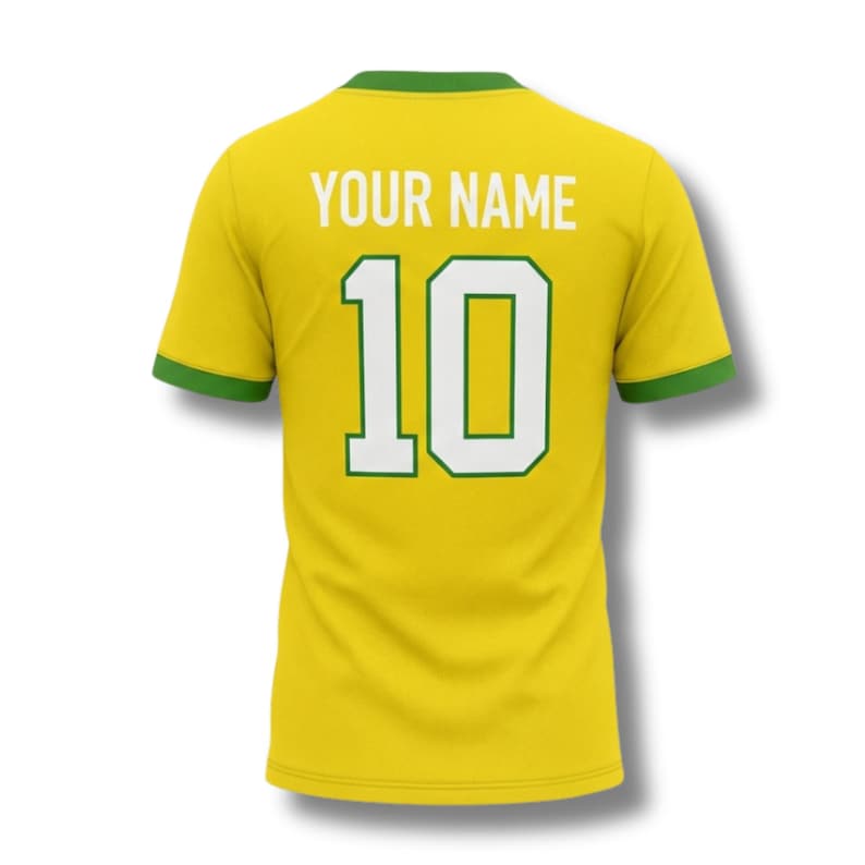 Personalized Brazil Soccer Fan T Shirt, Custom Name & Number image 3