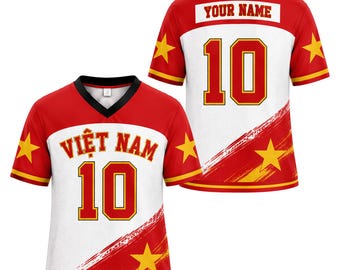 Vietnam Soccer Jersey, Personalized Football Shirt, Custom Name Gift