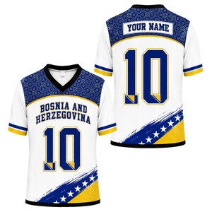 Bosnia Soccer Jersey, Personalized Name Patch Football Fan Shirt