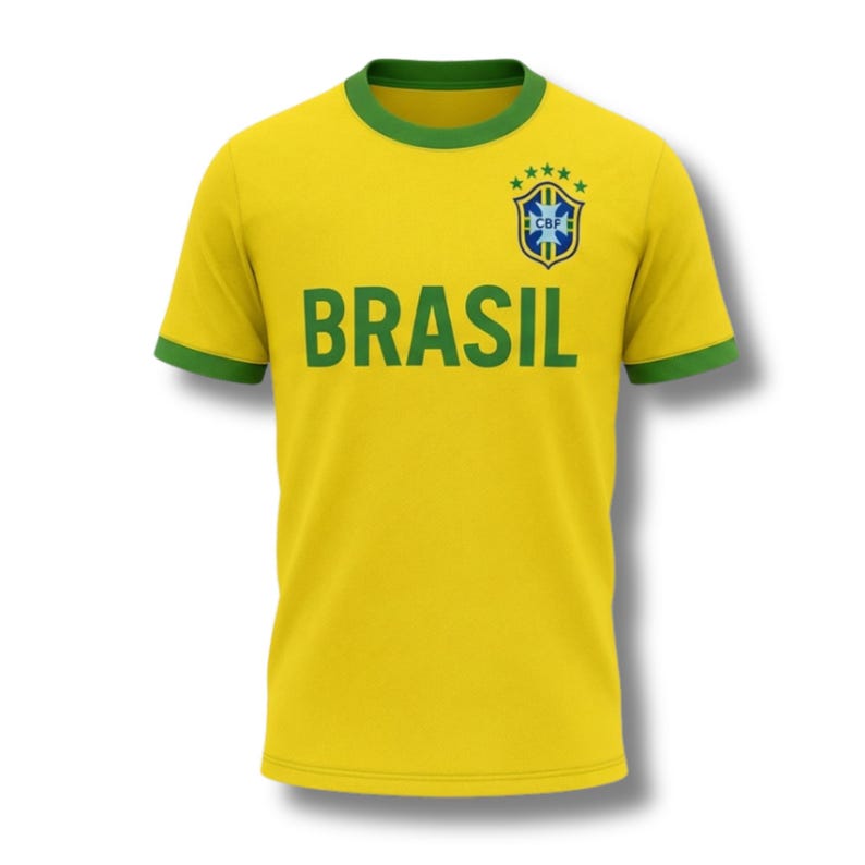 Personalized Brazil Soccer Fan T Shirt, Custom Name & Number image 2