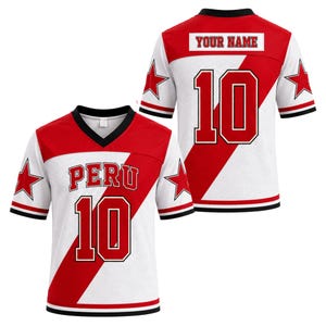 Custom Peru Soccer Jersey, Personalized Peru Football Jersey, Name Patch